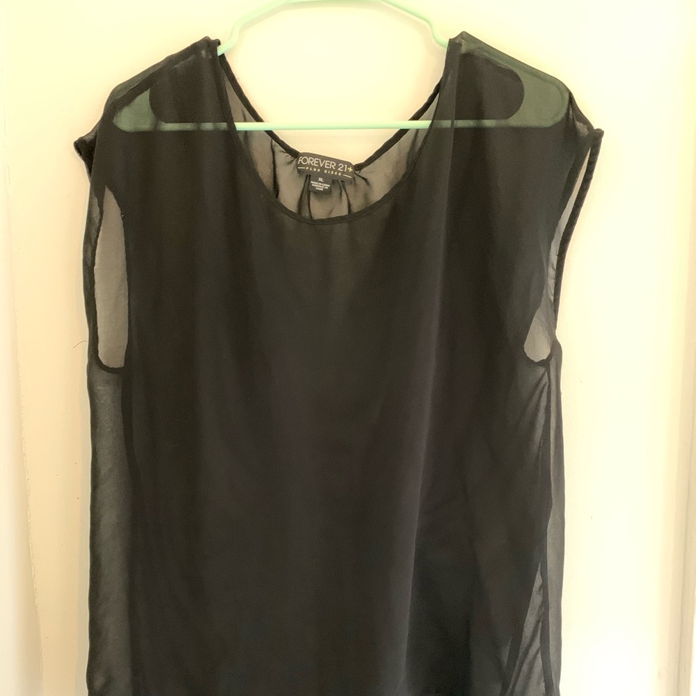 Sheer black high-low F21 top